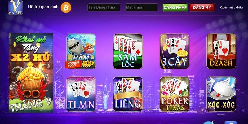 Kho game đồ sộ tại Vinbet
